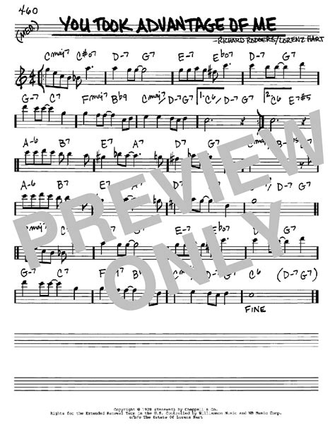 You Took Advantage Of Me Sheet Music Direct