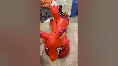 Get Dressed And Undressed In A Double Layered Inflatable Pvc Laying Fox Pooltoy Suit Youtube