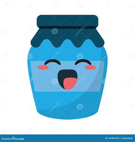 Kawaii Jelly Jar Cartoon Vector Illustration CartoonDealer 93201412