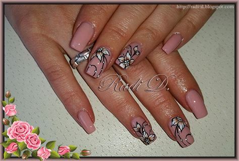 It S All About Nails Nude Color Gel Polish With Flowers