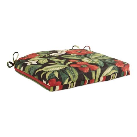 Garden Treasures Gt Black Floral Seat Pad Wi At