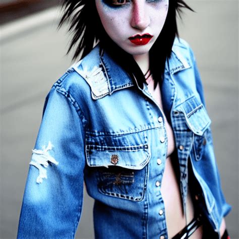 Punk Rock Girl In Bleached Denim · Creative Fabrica