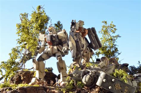 1/144 GM and Gundam Ground Type - Diorama