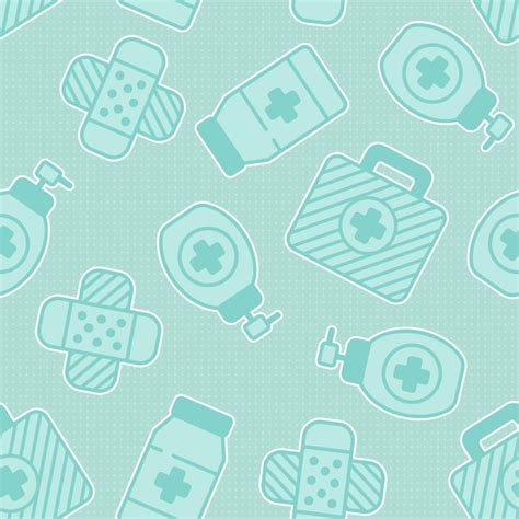 Premium Vector Medicine Vector Seamless Green Pattern With