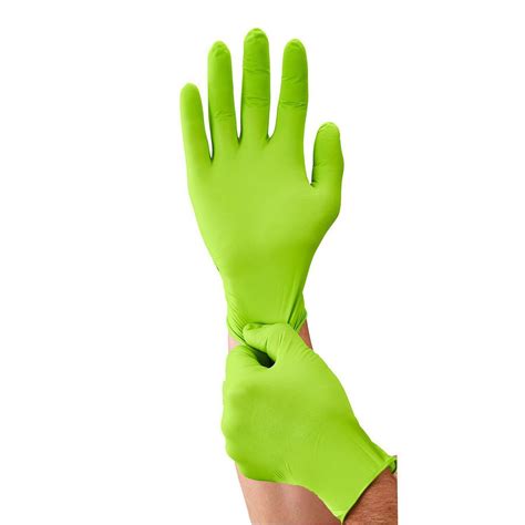 Mil Nitrile Powder Free Gloves Pack Large Green