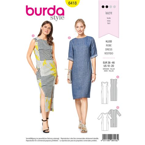 Designs Burda Sewing Pattern Super Easy Dress Top Estherstruan