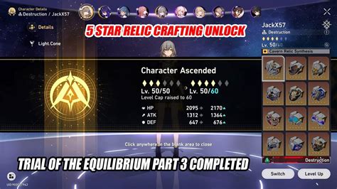 Honkai Star Rail F2P Trial Of The Equilibrium Part 3 Trailblazer Lv40