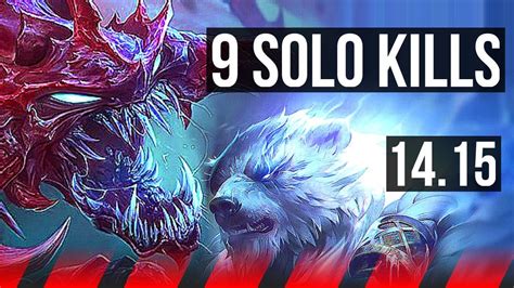 CHO GATH Vs VOLIBEAR TOP 9 Solo Kills 600 Games EUNE Master