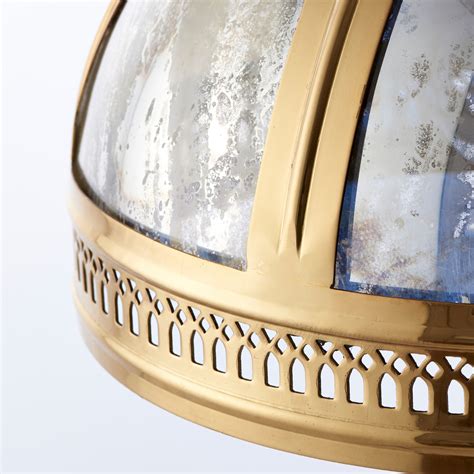 Opulent Domed Pendant Brass And Mercury Glass Lightbox