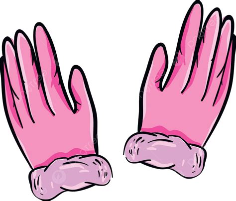 Illustration Of A Pair Of Pink Cartoon Gloves In Vector Or Color Format