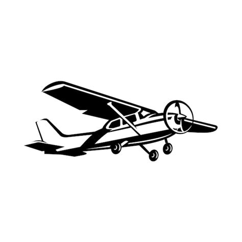 Premium Vector | Premium light aircraft, small plane monochrome ...