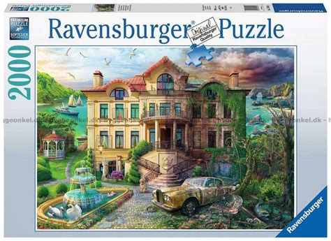 Dengang og nu Det forladte palæ 2000 brikker puslespil Ravensburger