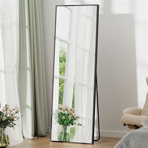 Edx Black Full Length Mirror 64x21 Free Standing Or Wall Mounted