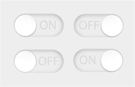 Premium Vector On And Off Toggle Switch Buttons Material Design