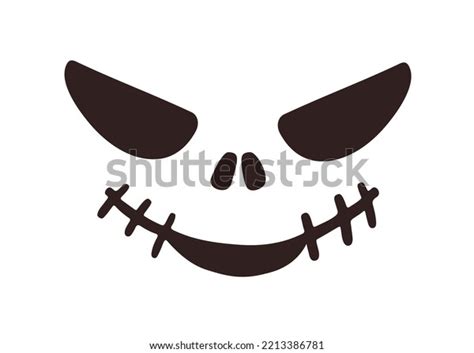 Scary Halloween Face Stencil Silhouette Creepy Stock Vector (Royalty ...