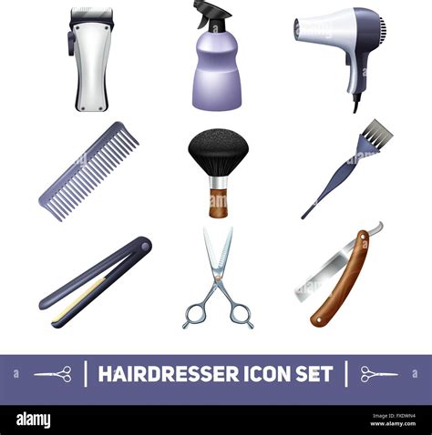 Hairdresser Icons Set Stock Vector Image And Art Alamy