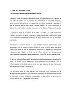 EDUCACIÓN PREESCOLAR 1 1 Principios filosóficos y educaci 211 n