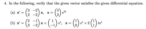 Solved 4 In The Following Verify That The Given Vector