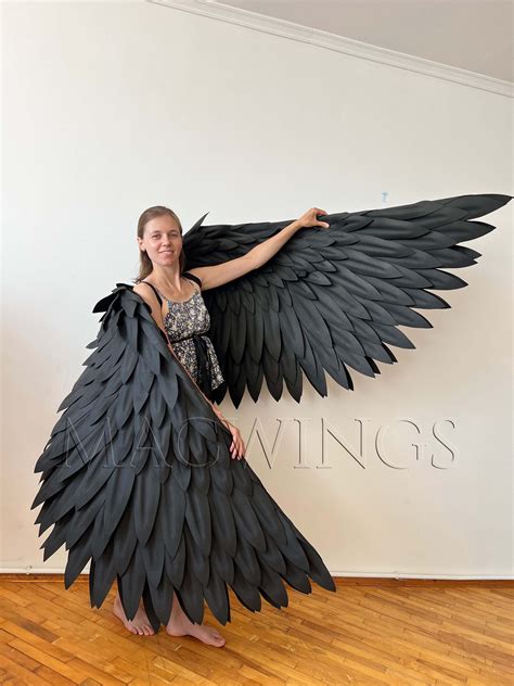 Movable Black Wings, Devil Wings, Fallen Angel Costume Flexible Wings, Adult Bird Wings Cosplay ...