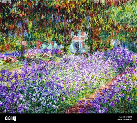 Claude Monet The Artist S Garden At Giverny Painting Stock