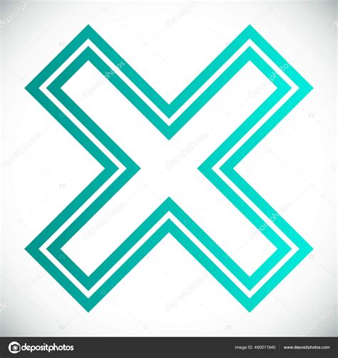 Cross Symbol Letter Simple Vector Graphics Design Stock Vector Image By