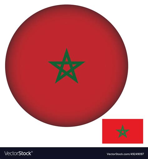 Morocco Flag Round Shape Royalty Free Vector Image