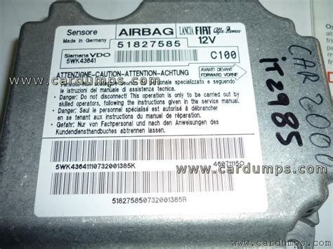 Fiat Bravo Airbag Siemens Vd Wk