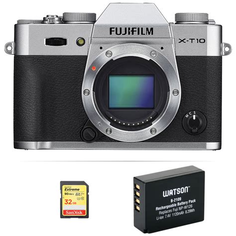 FUJIFILM X T10 Mirrorless Digital Camera Body Basic Kit Silver