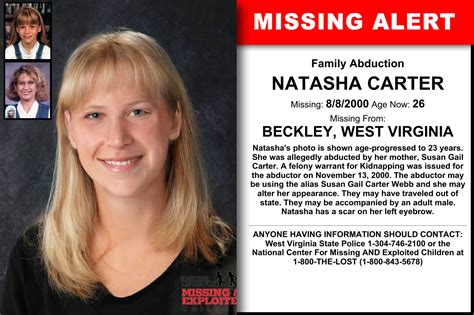 Natasha Carter Age Now 26 Missing 08 08 2000 Missing From Beckley