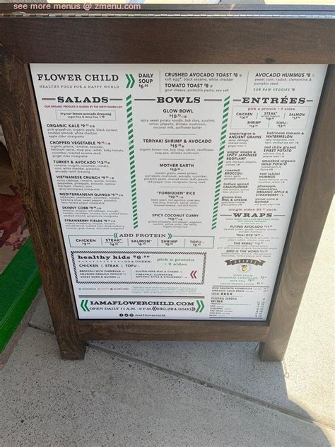 Online Menu of Flower Child - Charlotte Restaurant, Charlotte, North Carolina, 28203 - Zmenu