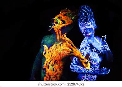 Body Art Glowing Ultraviolet Light Four Stock Photo 212874592 ...