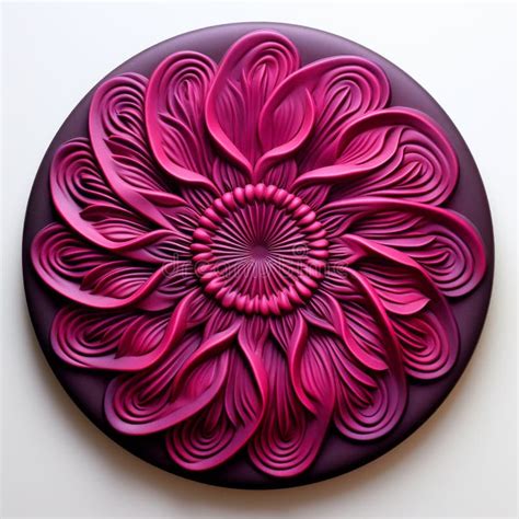 Purple Flower Sculpture Monochromatic Artwork With Meticulous Design