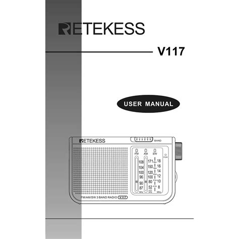Retekess V117 FM/AM/SW 3-band radio User Manual