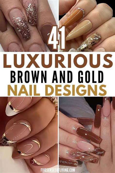 These Jaw Dropping Brown And Gold Nail Designs Are Exactly What You