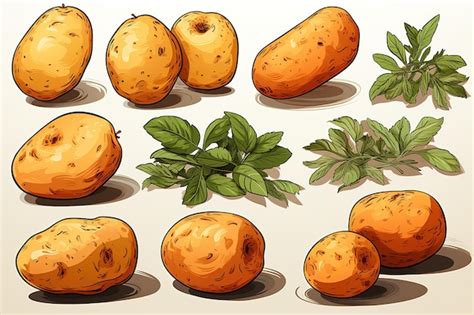 Ilustração desenhada à mão de batata batata ilustração de desenho