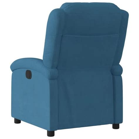 Keenso Fauteuil Inclinable Bleu Velours Cdiscount Maison