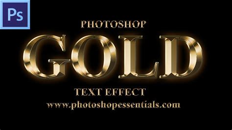 Photoshop Gold Text Effect Tutorial Youtube