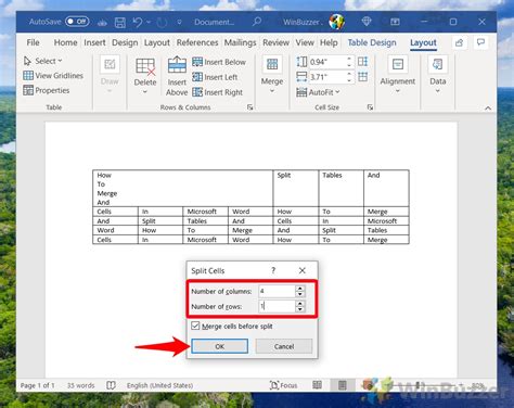 How To Merge Or Split Tables And Cells In Word WinBuzzer