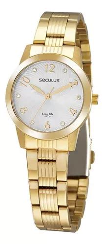 Reloj De Pulsera Seculus Long Life Relogio Seculus Feminino Dourado