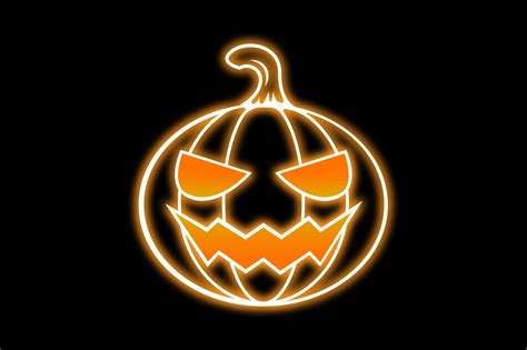 Halloween Icon Neon Pumpkin Graphic by cfnyarocketone · Creative Fabrica