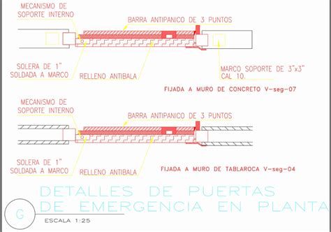 Puerta De Emergencia Vista Superior En Autocad Cad Kb Bibliocad