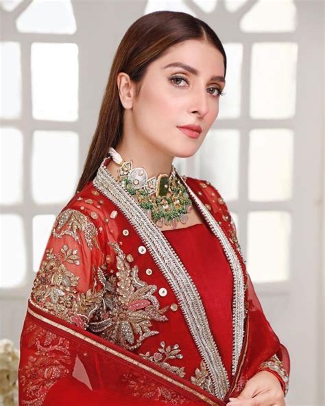 Actress Ayeza Khan Is Shinning In Embroidered Red Dress Ayeza Khan