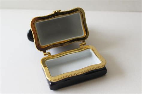 Limoges Style China Trinket Box Shaped Like A Vintage Rotary Dial Telephone