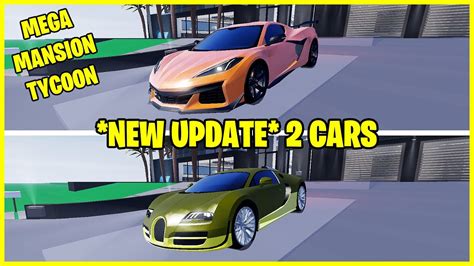 New Update Cars In Mega Mansion Tycoon Roblox Youtube