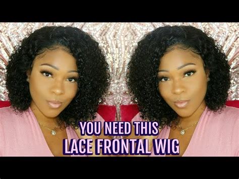 180 Tight Curly Indian Remy Hair Bob Lace Front Wigs