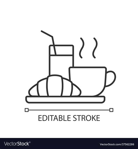 Breakfast linear icon Royalty Free Vector Image