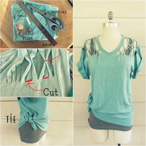 How To Diy Refashion A Basic Tee Into A Lattice Stud T Shirt