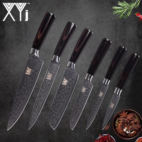 Xyj Kitchen Knife Set 6 Piece Stainless Steel High Carbon Sharp Blade