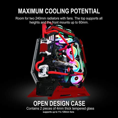 Buy Kediers Pc Case Atx Tower Tempered Glass Gaming Computer Open Frame Case With 7 Rgb Fans