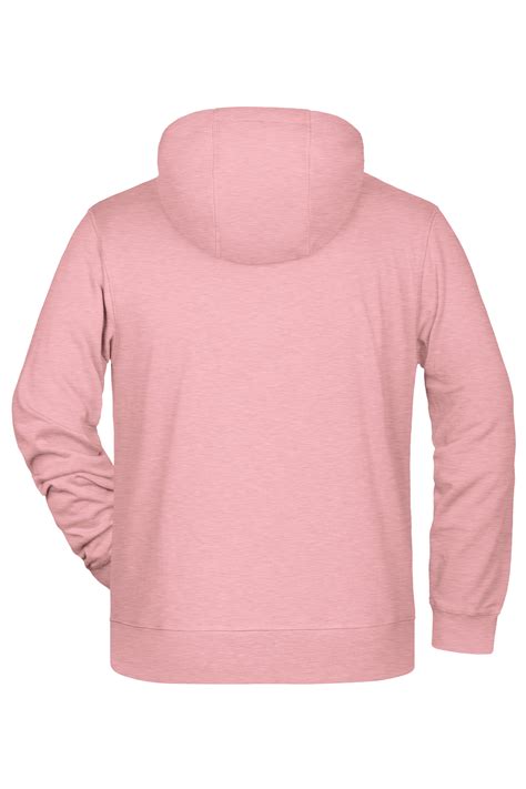 Homme Sweat Shirt Zippé à Capuche Homme Rose Mélange Daiber